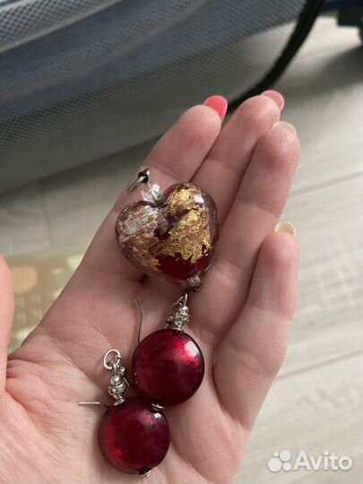 Murano подвеска сердце