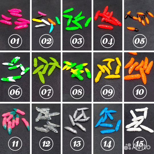 12 банок силионовых приманок