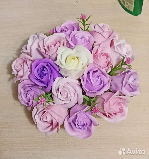 Букет роз из мыла 17 шт
