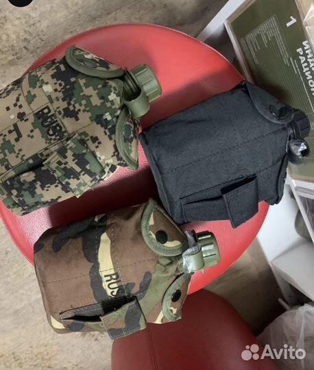 Фляжка армейская в чехле + мини котелок