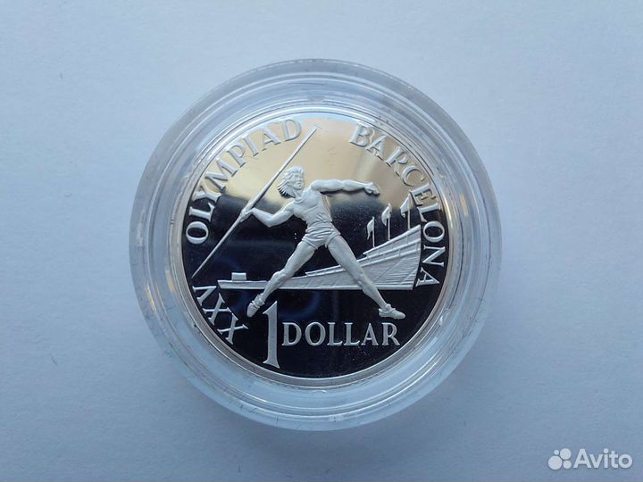 Австралия 1 доллар 1992 Олимпиада Барселона серебр