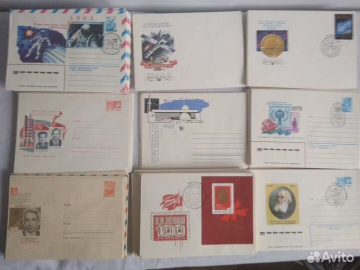 Почтовые карточки, конверты СССР, много