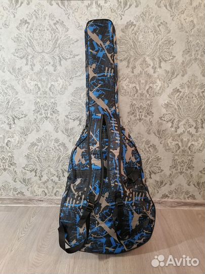 Чехол гитарный тёплый качественный Синий