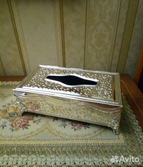 Салфетница 27*15*8см цв серебро