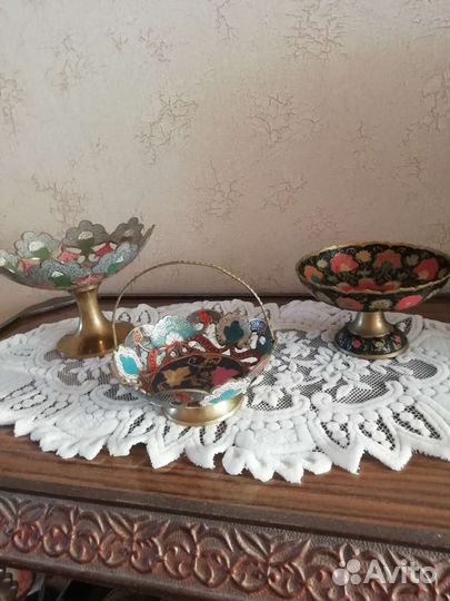 Ваза (конфетница) латунь Индия