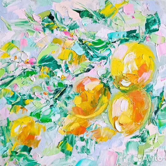 Картина маслом фрукты картина с лимонами