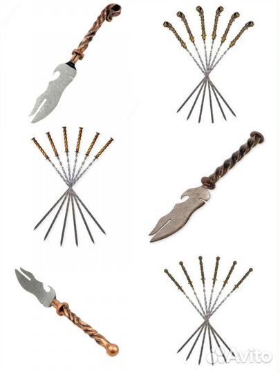 Кованые шампуры, Нож-вилка