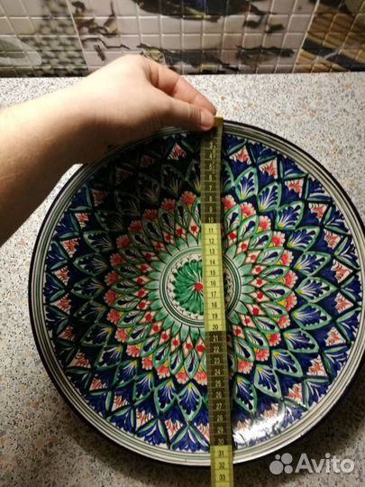 Ляган синий 32 см. плоский