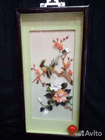 Пано,Цветы и птицы,Китай 50-е года