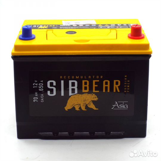 Автомобильный аккумулятор sibbear asia 70 Ач о.п