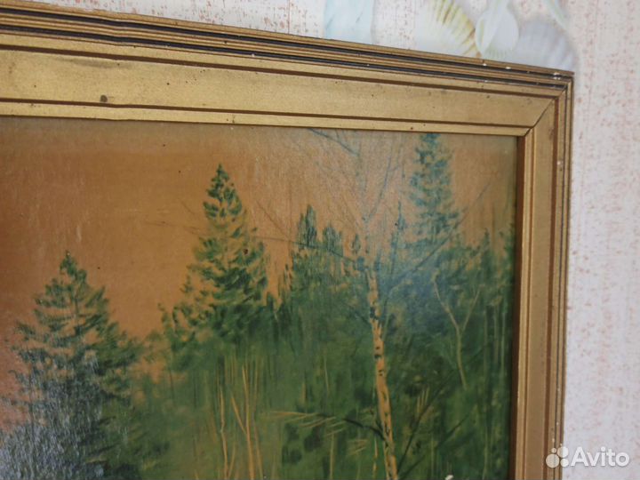 Картина Зимой в лесу Переплетчиков СССР винтаж