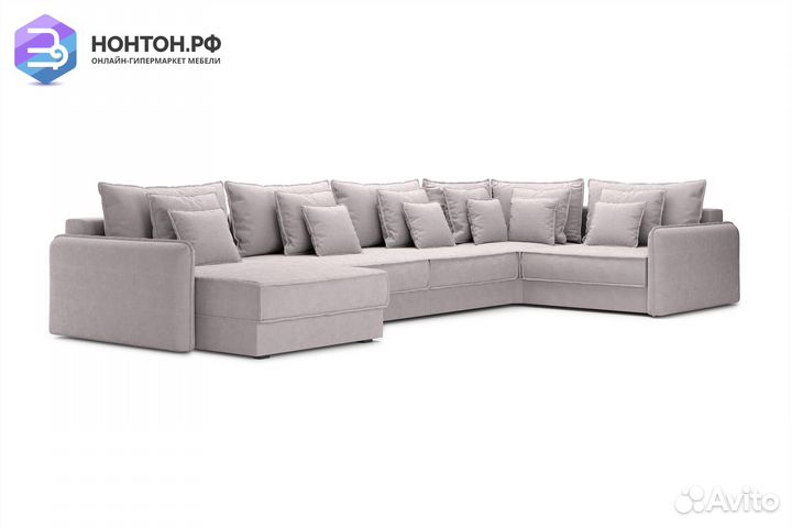 Диван п-образный тик-так Антей бежевый