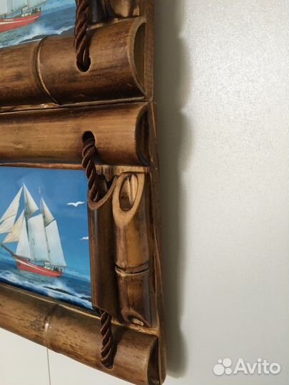 Фоторамка натур бамбук на два фото