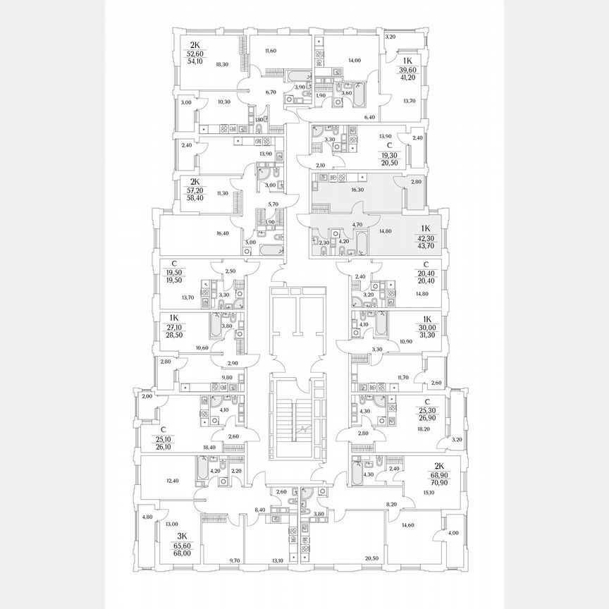 1-к. квартира, 43,9 м², 4/13 эт.