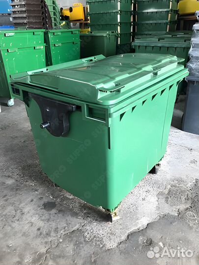 Пластиковый евроконтейнер для мусора 1100л Ш3353