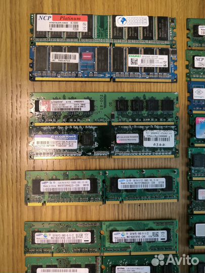 Оперативная память 1Gb DDR, DDR2, DDR3 dimm, sodim