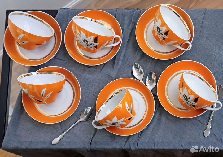 Чайные пары, фарфор Дулёво сервиз 