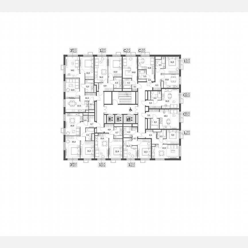 1-к. квартира, 40,5 м², 15/25 эт.