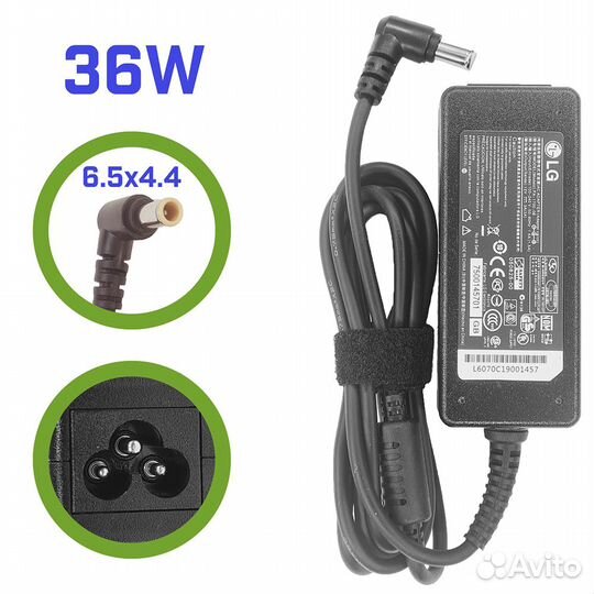 Блок питания для монитора LG 12V 3A (6.5Х4.4)