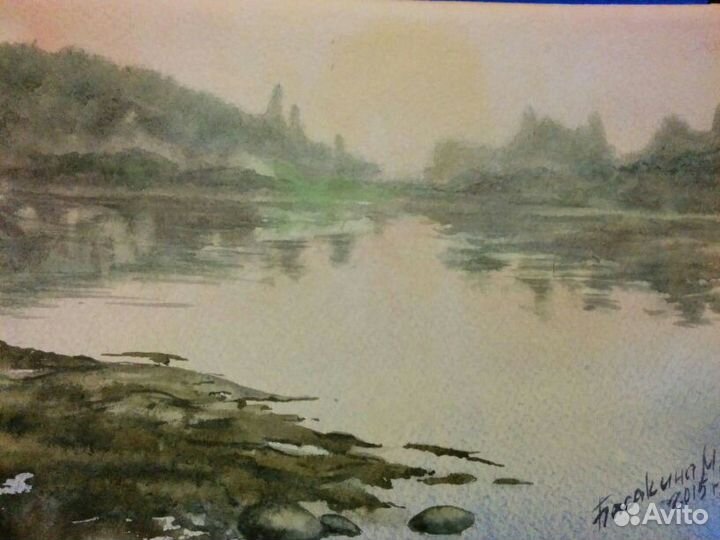 Картина. Пейзаж акварелью