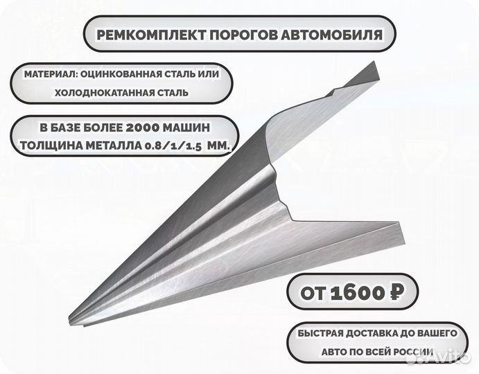 Ремкомплект порогов на автомобиль