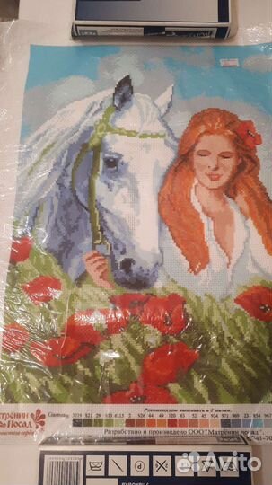 Канва с рисунком, схемы плюс мулине