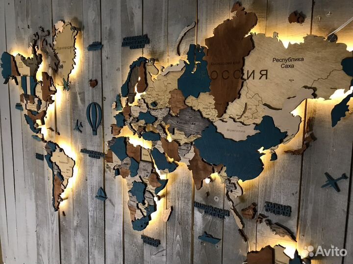 Карта мира с подсветкой