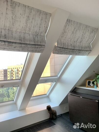 Римская штора на мансардное окно на заказ