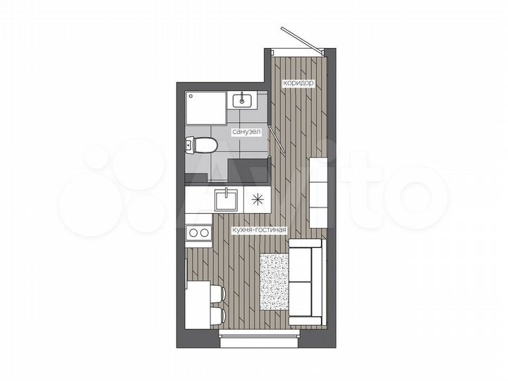 Квартира-студия, 16,4 м², 11/19 эт.