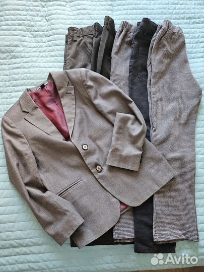 Школьная форма рубашки, брюки на 128-134, серая