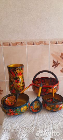Набор посуды из Хохломы СССР