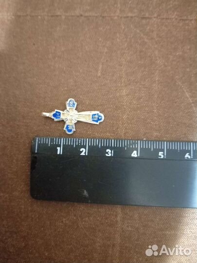 Крест нательный, серебро 84пр, эмаль