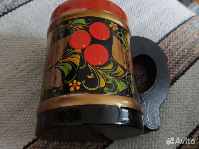 Бочонок с крышкой Хохлома и кружка