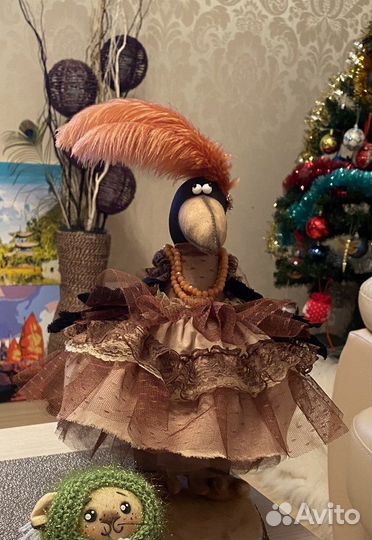 Влюбчивая ворона,игрушка,украшение интерьера