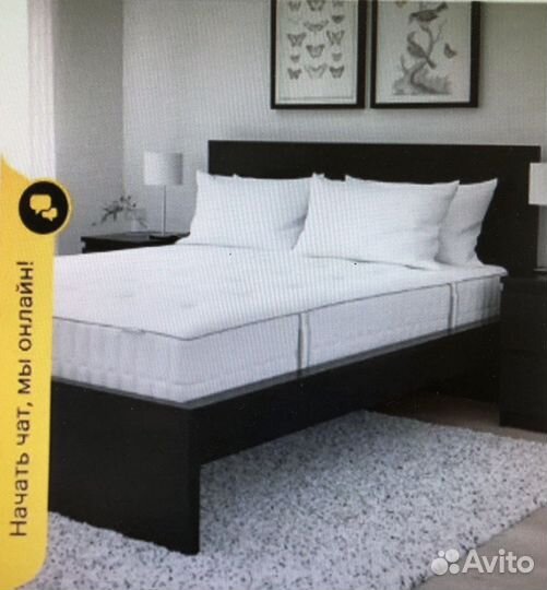 Кровать IKEA мальм 160х200 с матрасом хоккосен