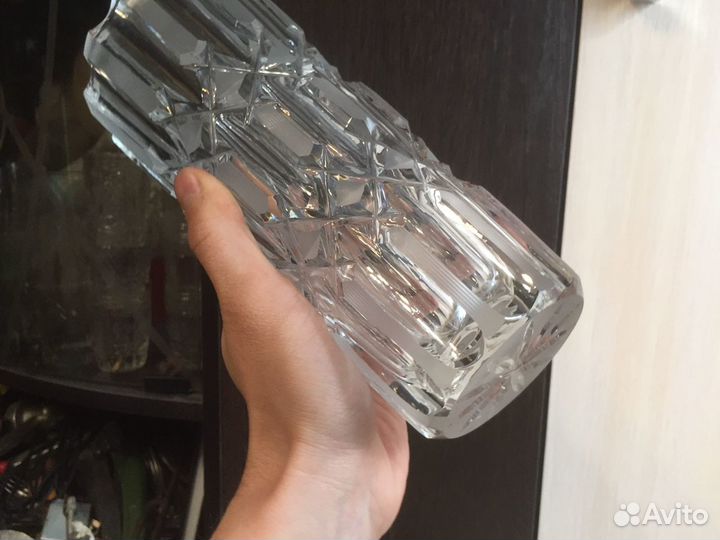 Ваза тяжеленная хрусталь ретро СССР коллекция