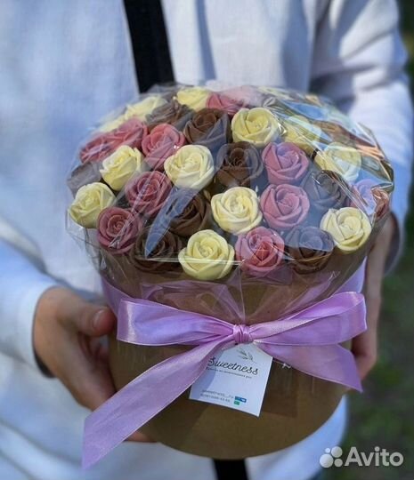 Шоколадные розы съедобный букет