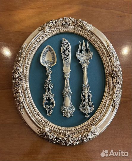 Панно со столовыми приборами ложка,вилка, нож