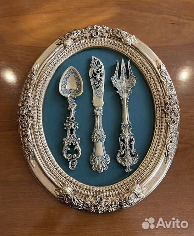 Панно со столовыми приборами ложка,вилка, нож