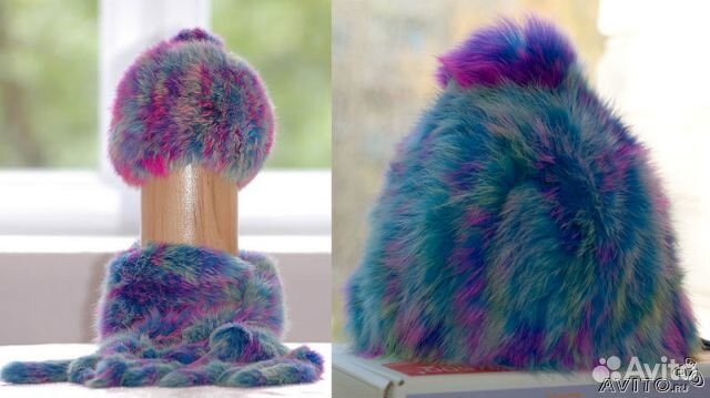 Шапка из натурального меха на малышку до двух лет