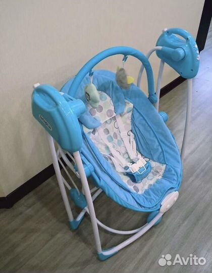 Детские электронные качели - шезлонг 2в1 Babyton