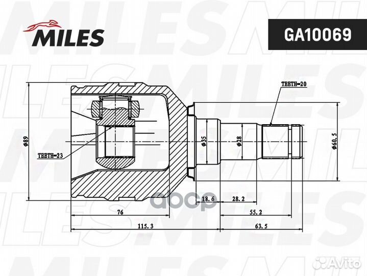 Шрус toyota avensis T250/auris E150/corolla X E