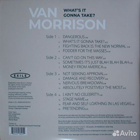 Винил Van Morrison – What's IT Gonna Take (2LP)