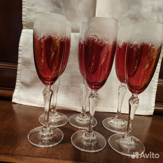 Фужеры цветное стекло