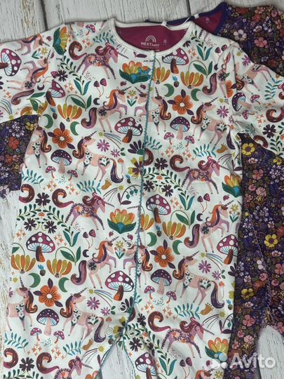 Слипы next новые единороги 0-3 и 3-6 мес 56 62 68