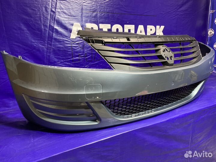 Бампер передний Renault Logan 09-14 Ф2 Голубой