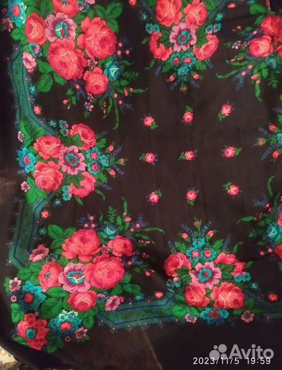 Павловопосадский платок шаль шерсть