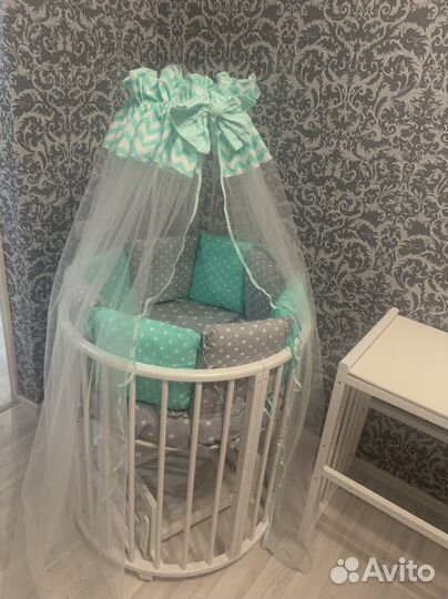 Детская овальная кроватка