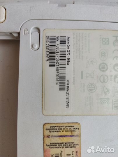 Нетбук Acer Aspire One D270-268ws под разбор
