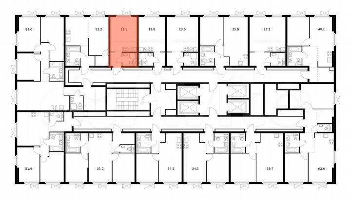 Квартира-студия, 19,8 м², 28/33 эт.